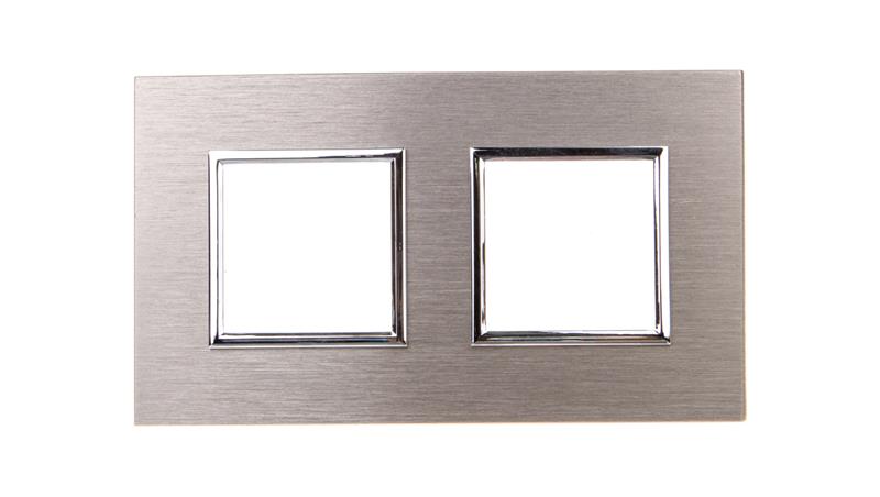 DANTE Ramka podwójna aluminium anodowane INOX 4541282-37235