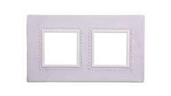 DANTE Ramka podwójna skóra VANILLA 4503582-38053