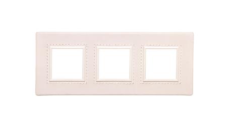 DANTE Ramka potrójna skóra VANILLA 4503583-37561