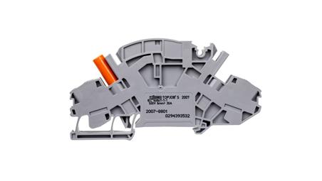 Złączka szynowa 2-przewodowa z izolowanym gniazdem pomiarowym do wtyku pomiarowego fi 4mm 2007-8801-74155