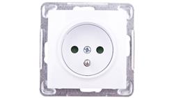 IMPRESJA Gniazdo pojedyncze z/u z przesłonami białe GP-1YZP/m/00-43114