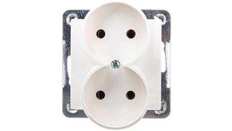 IMPRESJA Gniazdo podwójne b/u ecru GP-2YR/m/27-43155