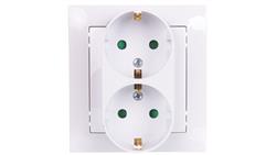 IMPRESJA Gniazdo podwójne z/u Schuko z przesłonami białe GP-2YSP/00-43478