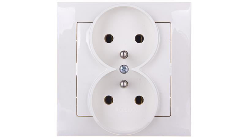 IMPRESJA Gniazdo podwójne z/u ecru GP-2YZ/27-42890