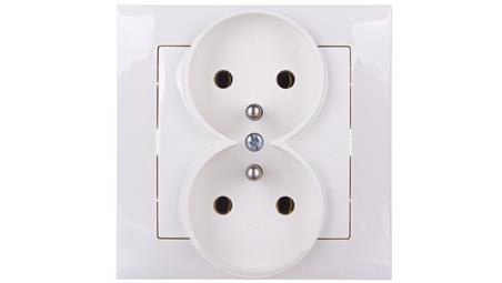 IMPRESJA Gniazdo podwójne z/u ecru GP-2YZ/27-42890