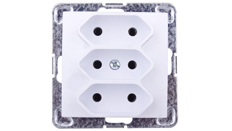 IMPRESJA Gniazdo potrójne b/u 2,5A EURO białe GP-3Y/m/00-42998