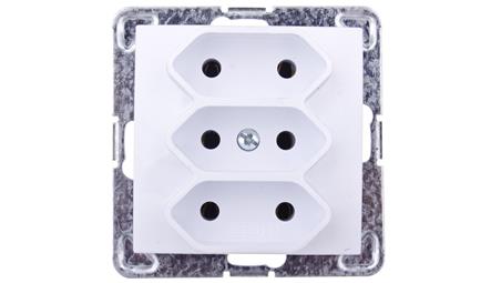 IMPRESJA Gniazdo potrójne b/u 2,5A EURO białe GP-3Y/m/00-42998
