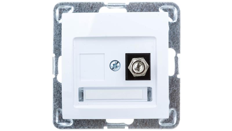 IMPRESJA Gniazdo antenowe pojedyncze typu F białe GPA-1YF/m/00-9