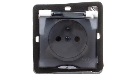 IMPRESJA Gniazdo bryzgoszczelne z/u IP44 klapka przezroczysta ecrue GPH-1YZ/m/27/d-43193