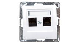 IMPRESJA Gniazdo komputerowe podwójne RJ45 kat.5e MMC białe GPK-2Y/K/m/00-33921