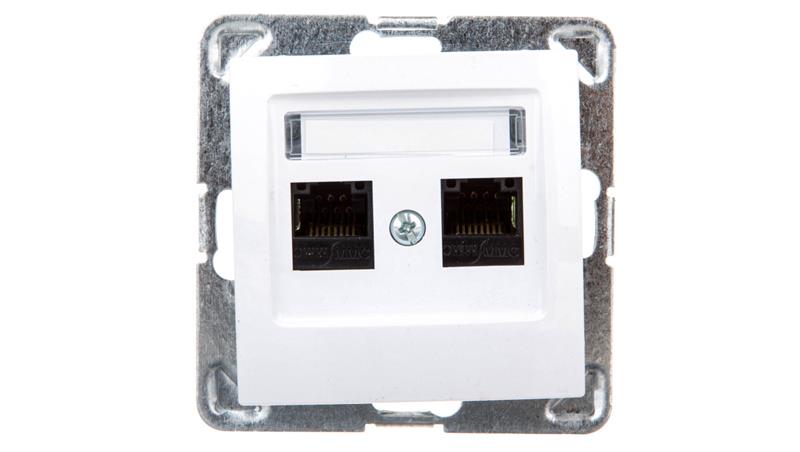 IMPRESJA Gniazdo komputerowe podwójne RJ45 kat.5e MMC białe GPK-2Y/K/m/00-33921