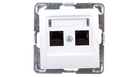 IMPRESJA Gniazdo komputerowe podwójne RJ45 kat.5e MMC białe GPK-2Y/K/m/00-33921