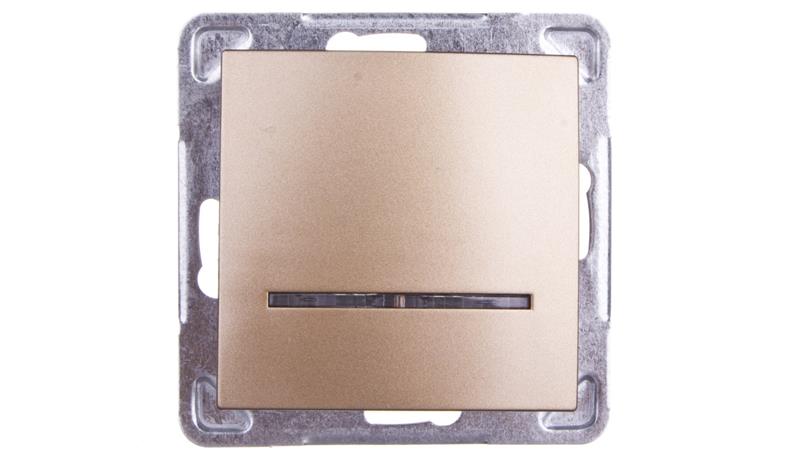 IMPRESJA Łącznik pojedynczy z podświetleniem złoty metalik ŁP-1YS/m/28-30836