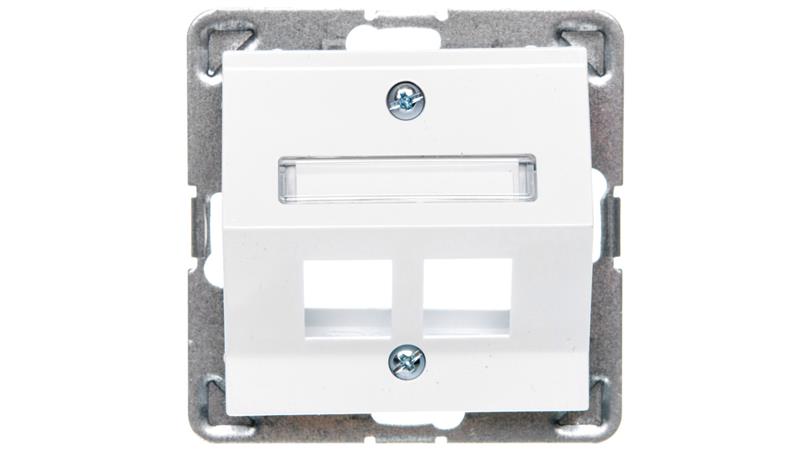 IMPRESJA Obudowa gniazda komputerowego podwójnego skośna biała GPK-2YS/p/00-34034
