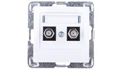 IMPRESJA Gniazdo antenowe podwójne typu F białe GPA-2YF/m/00-28