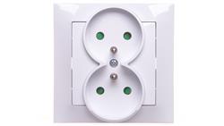 IMPRESJA Gniazdo podwójne z/u z przesłonami białe GP-2YZP/00-43347