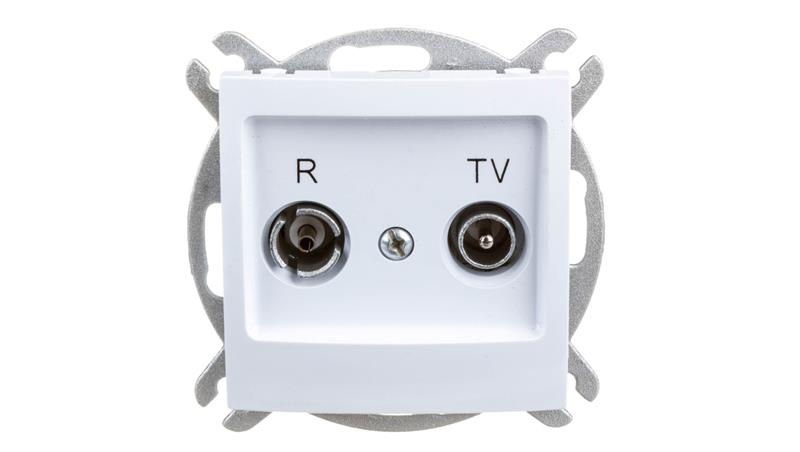 IMPRESJA Gniazdo antenowe RTV końcowe 2,5-3dB białe GPA-YK/m/00-143