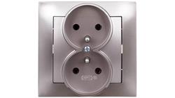 IMPRESJA Gniazdo podwójne z/u tytan GP-2YZ/23-43042
