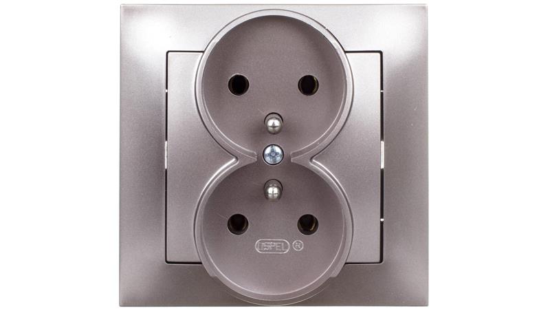 IMPRESJA Gniazdo podwójne z/u tytan GP-2YZ/23-43042