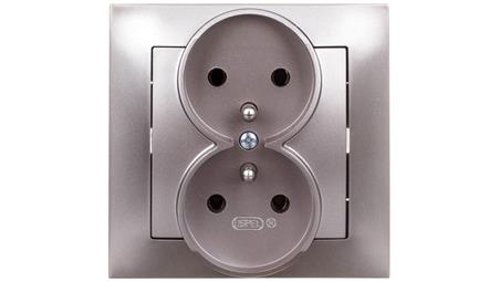 IMPRESJA Gniazdo podwójne z/u tytan GP-2YZ/23-43042