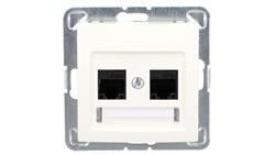 IMPRESJA Gniazdo komputerowe podwójne RJ45 kat.5e MMC ecrue GPK-2Y/K/m/27-34004