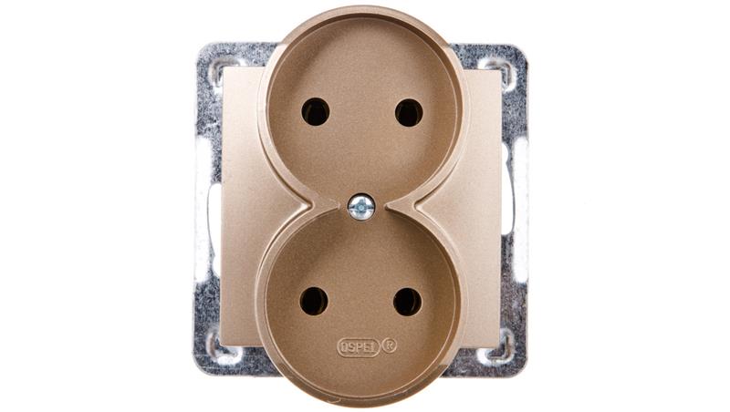 IMPRESJA Gniazdo podwójne b/u złoty metalik GP-2YR/m/28-43346