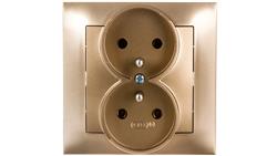 IMPRESJA Gniazdo podwójne z/u złoty metalik GP-2YZ/28-42942