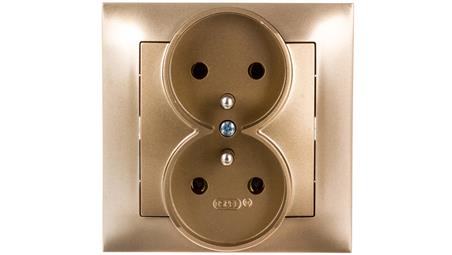 IMPRESJA Gniazdo podwójne z/u złoty metalik GP-2YZ/28-42942