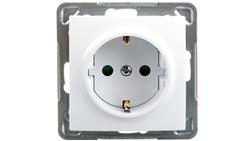 IMPRESJA Gniazdo pojedyncze z/u Schuko z przesłonami białe GP-1YSP/m/00-43262
