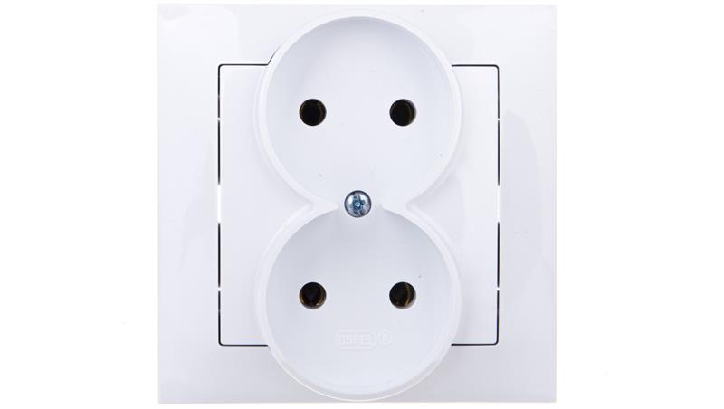 IMPRESJA Gniazdo podwójne b/u białe GP-2Y/00-43070