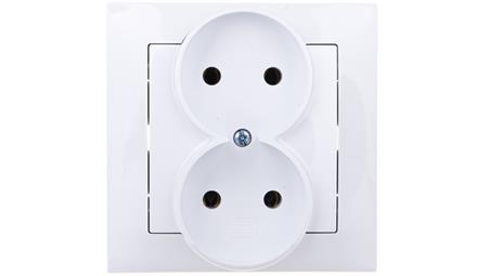 IMPRESJA Gniazdo podwójne b/u białe GP-2Y/00-43070