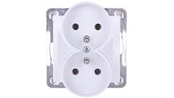 IMPRESJA Gniazdo podwójne z/u białe GP-2YRZ/m/00-42741