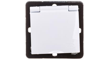 IMPRESJA Gniazdo bryzgoszczelne z/u IP44 klapka biała GPH-1YZ/m/00/w-42763