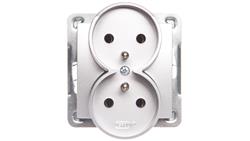 IMPRESJA Gniazdo podwójne z/u srebrne GP-2YRZ/m/18-42801