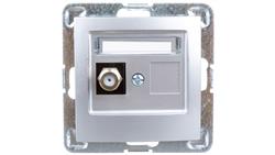 IMPRESJA Gniazdo antenowe pojedyncze typu F srebrne GPA-1YF/m/18-42