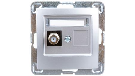 IMPRESJA Gniazdo antenowe pojedyncze typu F srebrne GPA-1YF/m/18-42