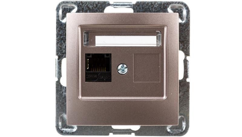 IMPRESJA Gniazdo komputerowe pojedyncze RJ45 kat.5e MMC tytan GPK-1Y/K/m/23-34373