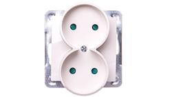 IMPRESJA Gniazdo podwójne b/u z przesłonami ecru GP-2YRP/m/27-43557