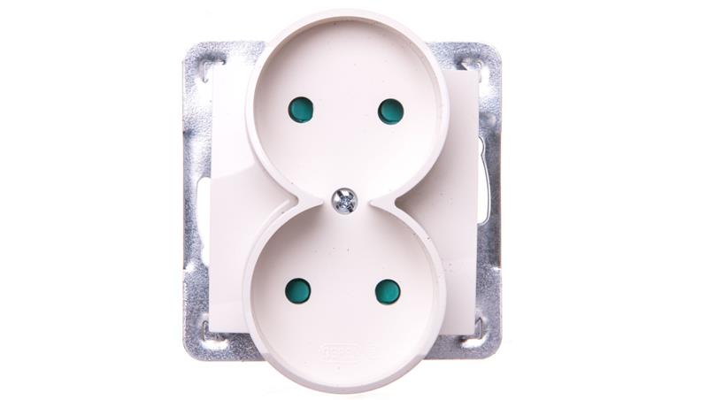 IMPRESJA Gniazdo podwójne b/u z przesłonami ecru GP-2YRP/m/27-43557