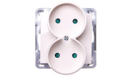 IMPRESJA Gniazdo podwójne b/u z przesłonami ecru GP-2YRP/m/27-43557