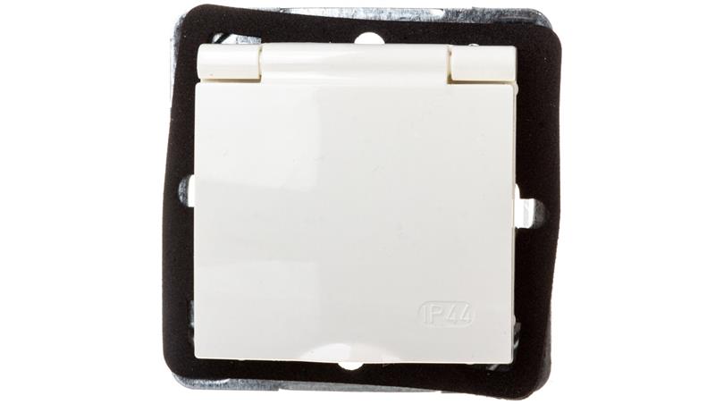 IMPRESJA Gniazdo bryzgoszczelne z/u IP44 klapka ecru GPH-1YZ/m/27/w-42923