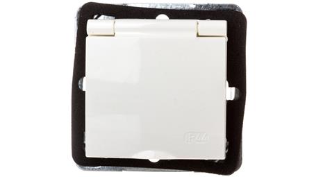 IMPRESJA Gniazdo bryzgoszczelne z/u IP44 klapka ecru GPH-1YZ/m/27/w-42923