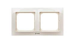 IMPRESJA Ramka podwójna do łączników IP44 ecru RH-2Y/27-36874