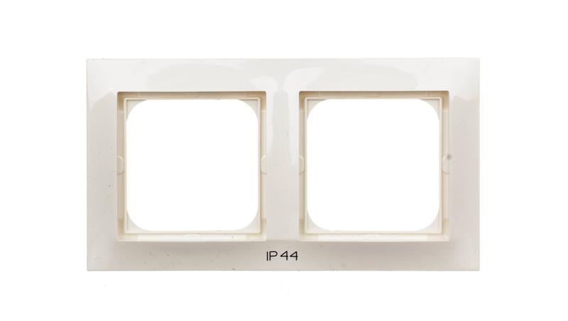 IMPRESJA Ramka podwójna do łączników IP44 ecru RH-2Y/27-36874