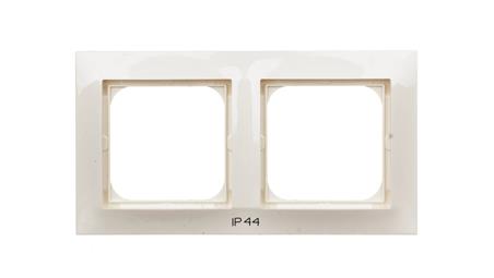 IMPRESJA Ramka podwójna do łączników IP44 ecru RH-2Y/27-36874