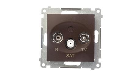 Simon 54 Gniazdo antenowe R/TV/SAT przelotowe brąz mat DASP.01/46-1272