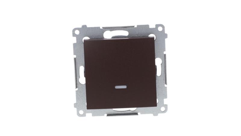 Simon 54 Łącznik pojedynczy z podświetleniem, szybkozłącza, brąz mat DW1L.01/46-30807