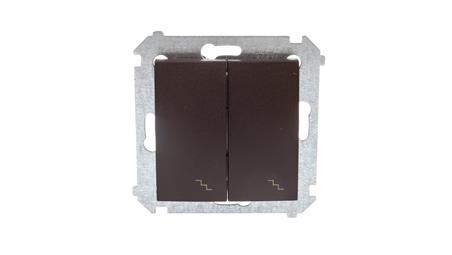 Simon 54 Łącznik schodowy podwójny z podświetleniem brąz mat DW6/2L.01/46-40116