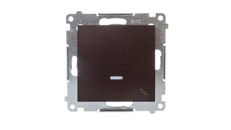 Simon 54 Łącznik schodowy z podświetleniem, szybkozłącza, brąz mat DW6L.01/46-39941