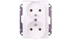 Sedna Gniazdo podwójne z/u 16A kremowe SDN2800923-43075